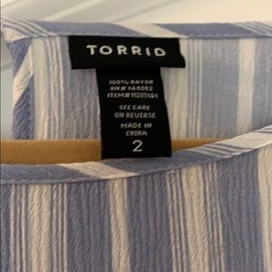 torrid Tops - Three quarter length blouse with stripes and lace torrid Tops - Three quarter length blouse with stripes and lace